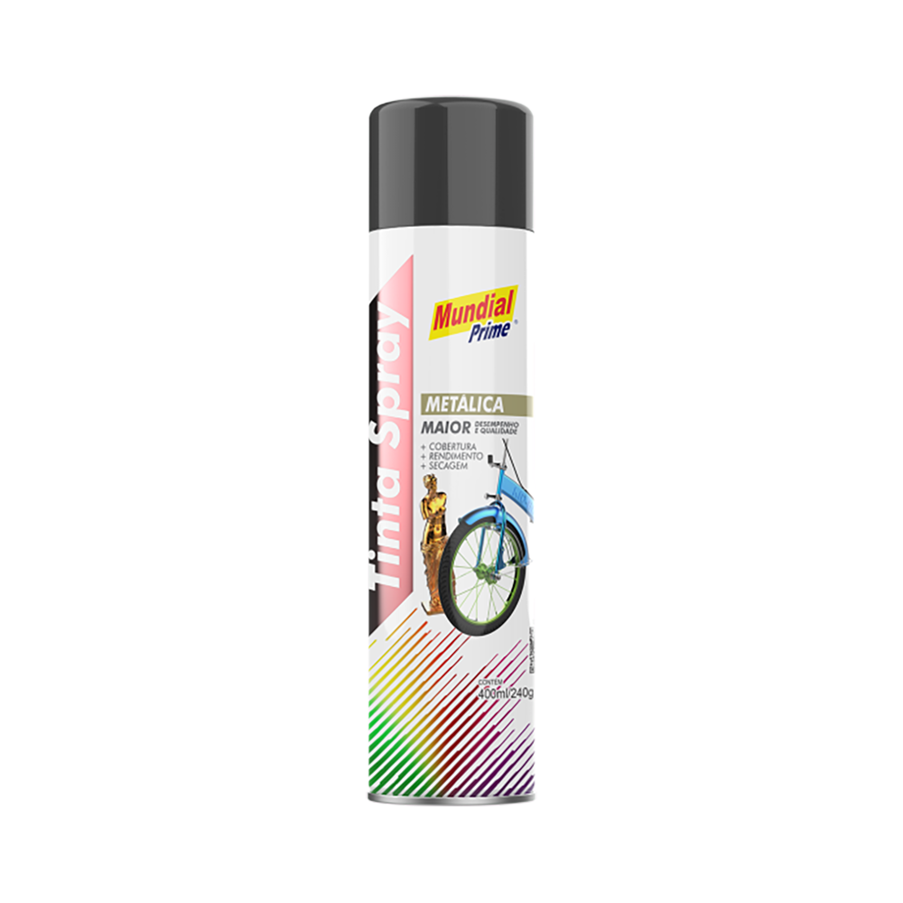 Tinta Spray Metálica Grafite 400ml Mundial