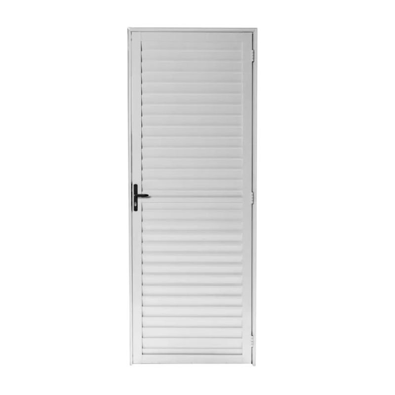 Porta Alumínio Cega Palheta Branca Direita 80x210cm