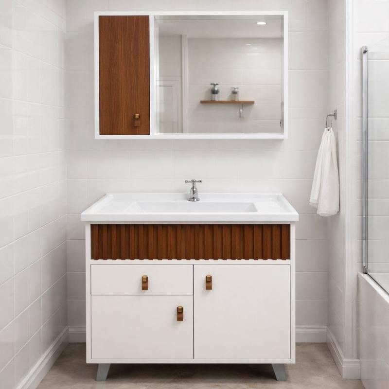 Conjunto Siena com Pés Blanch + Cinamomo Branco/Atlântica 70cm