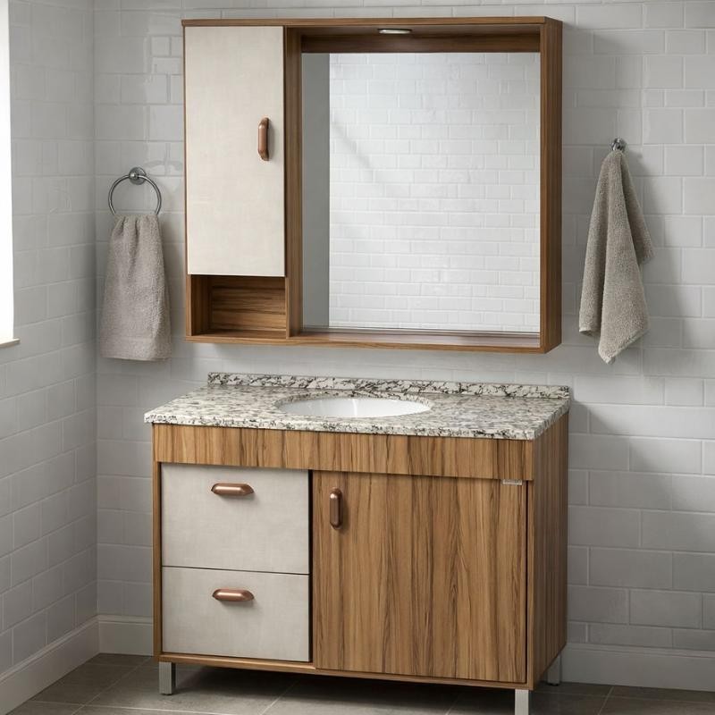 Conjunto Serrano Cinza Calcário Tampo Dallas