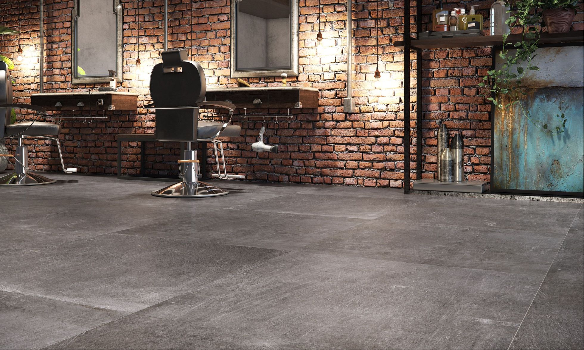 Porcelanato Hangar Grafite HD A 84x84cm