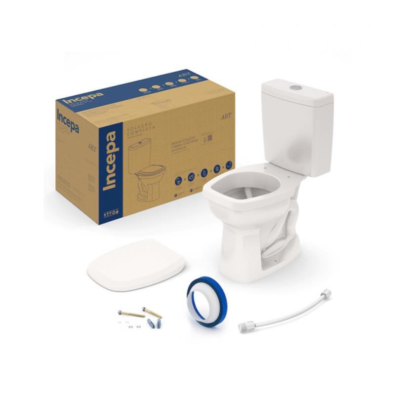 Bacia com Caixa Acoplada Art 3/6l Branco Kit Completo