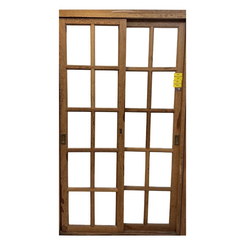 Porta Vitrô 200x213cm Angelim de Correr Vidro Quadriculado